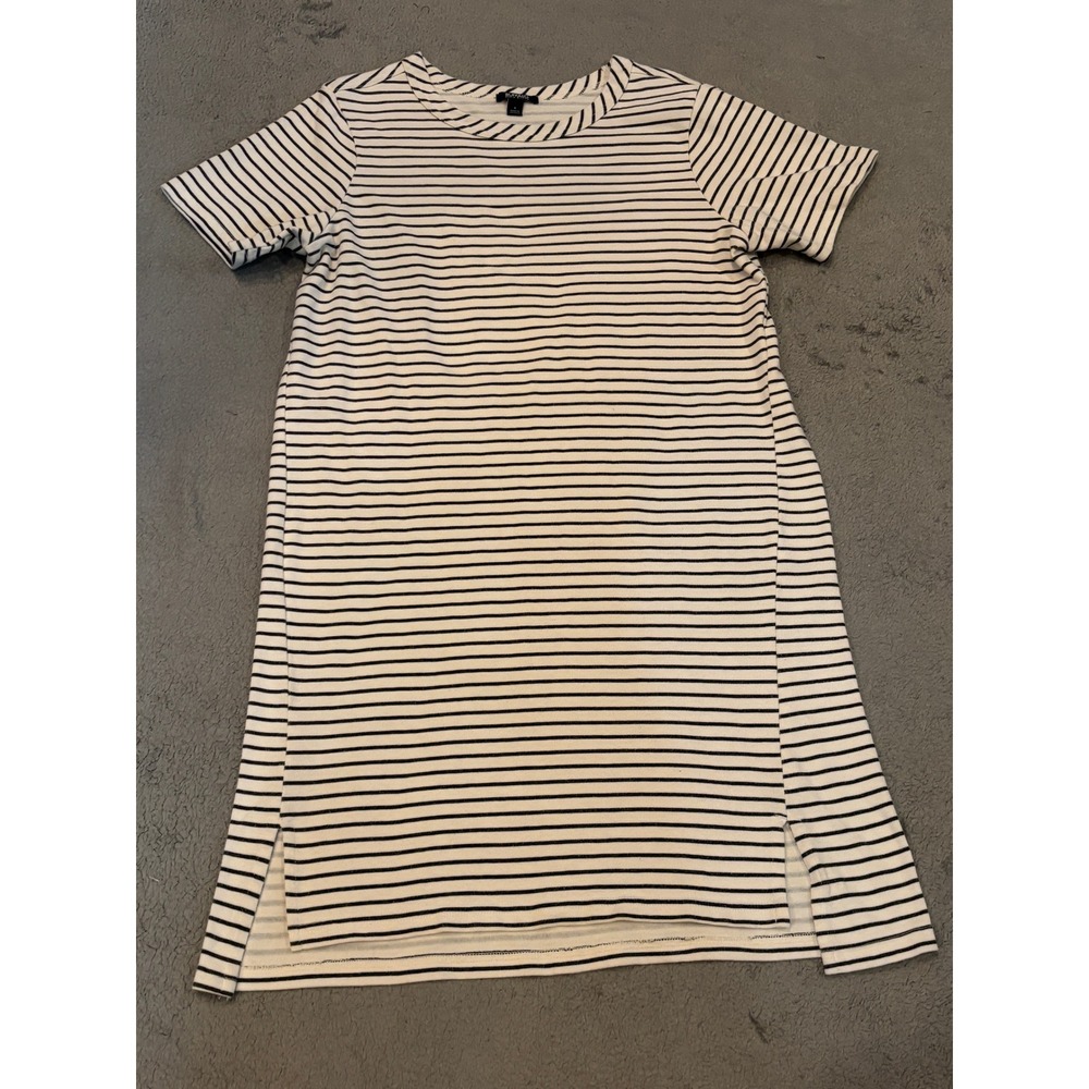 Buffalo David Bitton Striped T-Shirt Dress Womens Small Black White Short Sleeve